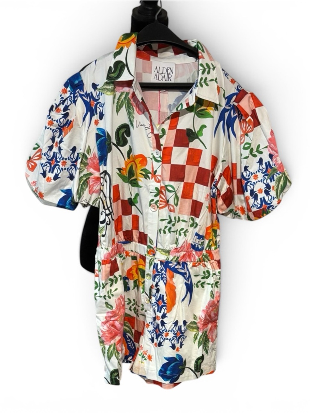 Alden Adair Floral Patchwork Short Jumpsuit in Multi
